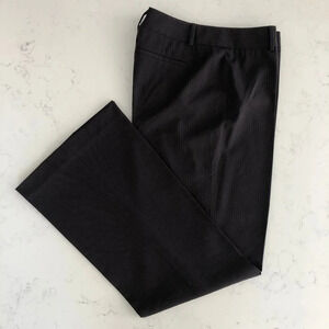 Vintage F Brand Designer Wide Leg Pinstripe Virgin Wool Pants Burgundy Sz 10